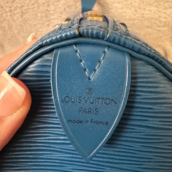 Louis Vuitton Speedy 25 Bag Handbag Epi Toledo Blue - Picture 13 of 15